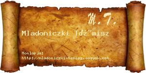 Mladoniczki Témisz névjegykártya